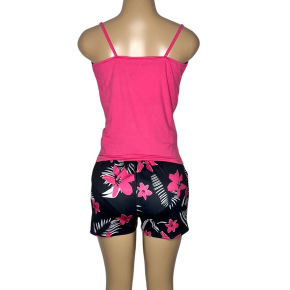 NWT 2 Pieces Black and Pink Set for Women Size M and L Short and Wrap Top - Picture 7 of 7